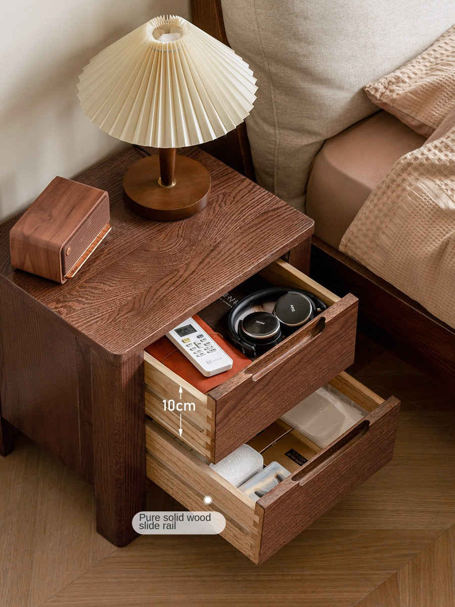 Oak Solid Wood Nordic Style Nightstand.