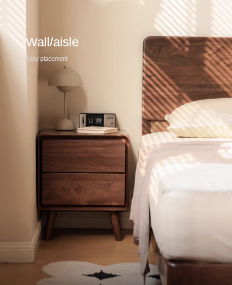 Black Walnut, Ash, Oak Solid Wood Classic Nightstand.