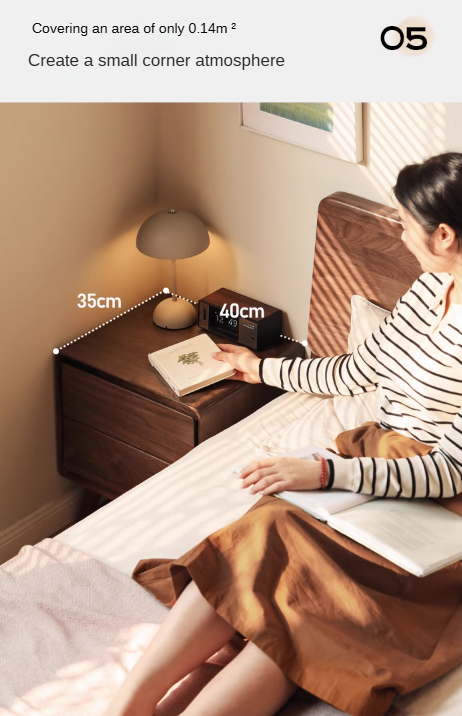 Black Walnut, Ash, Oak Solid Wood Classic Nightstand.