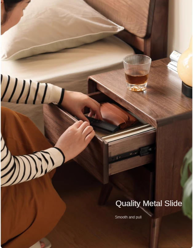 Black Walnut, Ash, Oak Solid Wood Classic Nightstand.