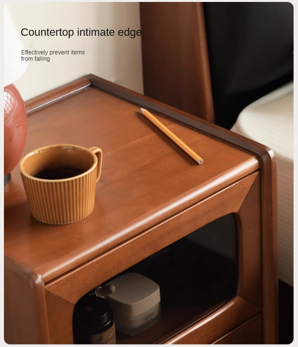 Tulipwood Solid Wood Medieval Style Ultra-Narrow Nightstand.