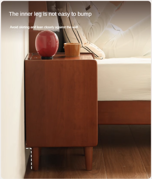Poplar Solid Wood Medieval Style Ultra-Narrow Nightstand.