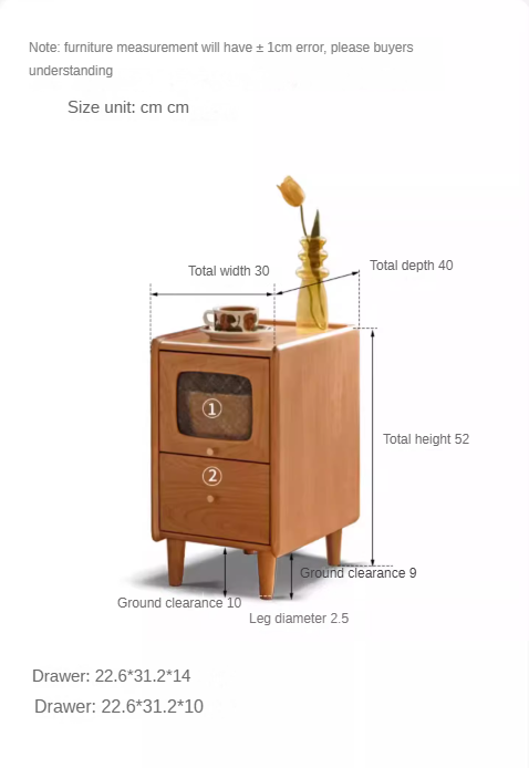 Cherry Solid Wood Nightstand.