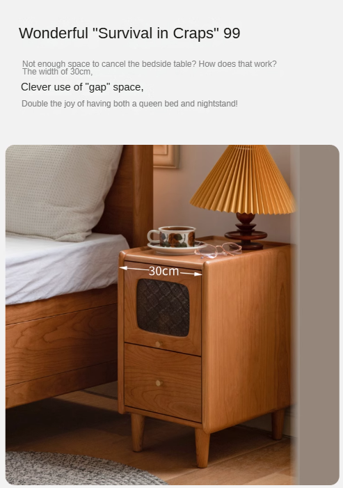 Cherry Solid Wood Nightstand.