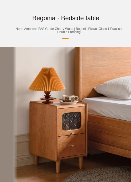 Cherry Solid Wood Nightstand.