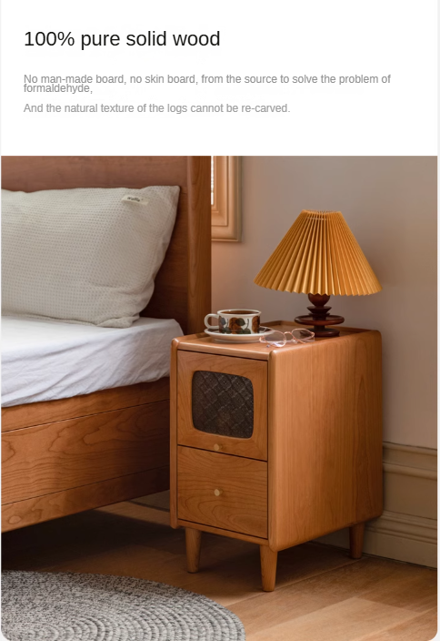 Cherry Solid Wood Nightstand.