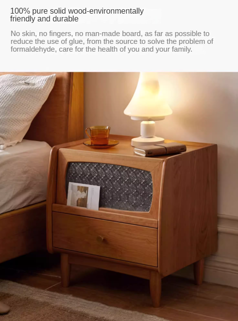 Cherry Solid Wood Nightstand.