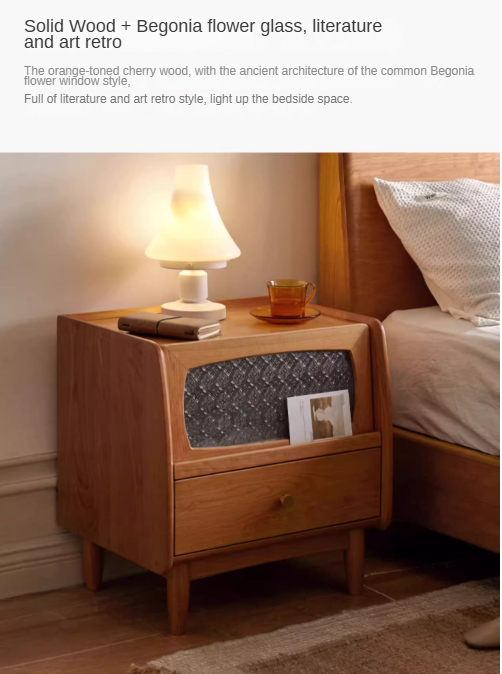 Cherry Solid Wood Nightstand.