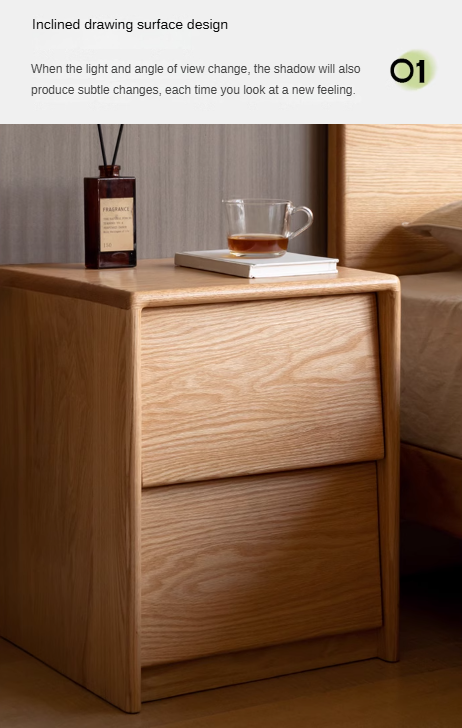 Ash, Oak Solid Wood Nightstand