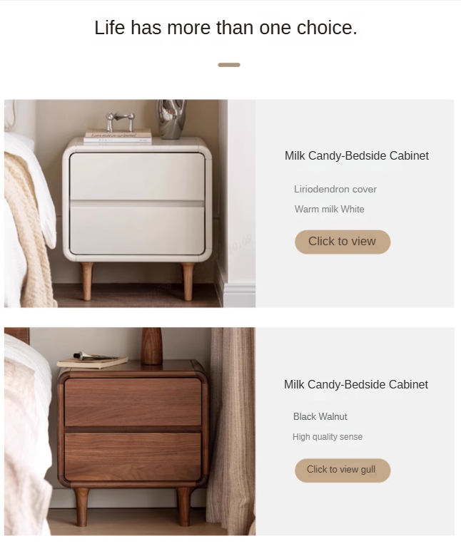 Tulipwood Solid Wood Nightstand Light Luxury.