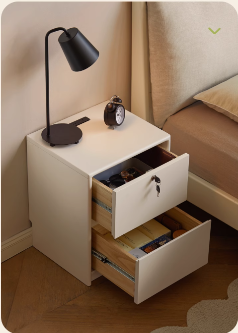 Solid Rubberwood Nightstand.