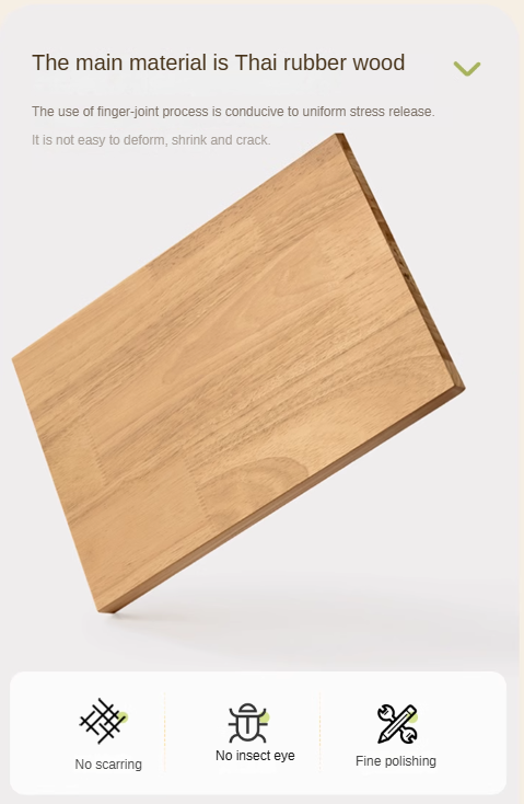 Solid Rubberwood Nightstand.