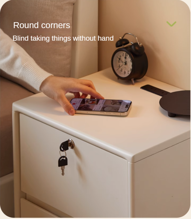 Solid Rubberwood Nightstand.