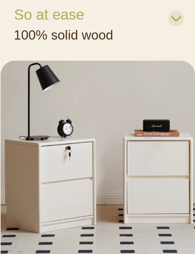 Solid Rubberwood Nightstand.