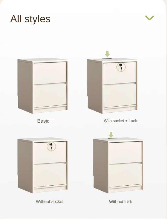 Solid Rubberwood Nightstand.