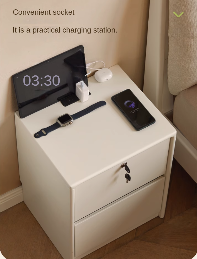 Solid Rubberwood Nightstand.