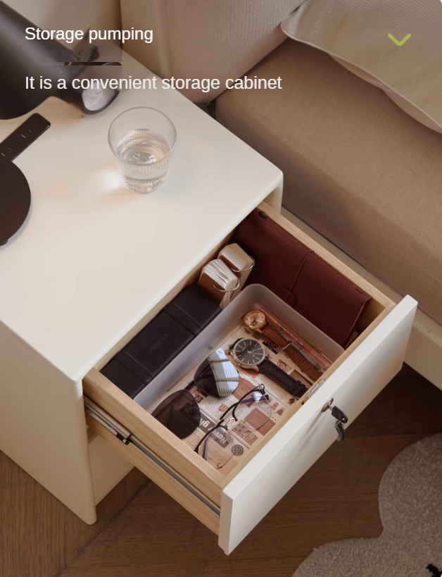 Solid Rubberwood Nightstand.