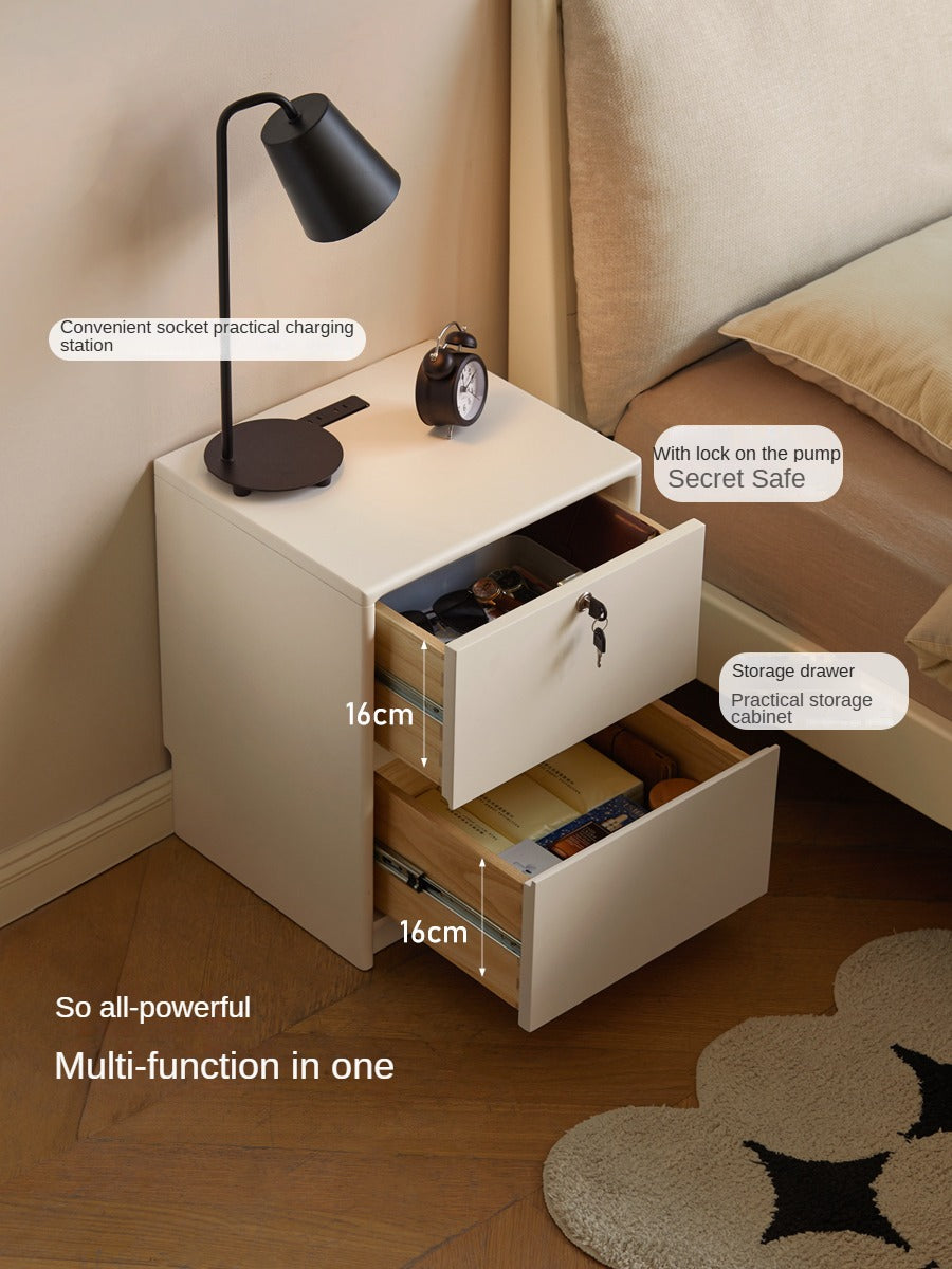 Solid Rubberwood Nightstand.