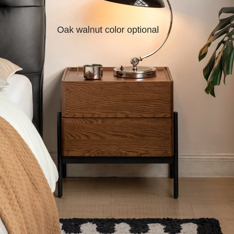 Black Walnut, Oak, South American Walnut Solid Wood Nightstand.