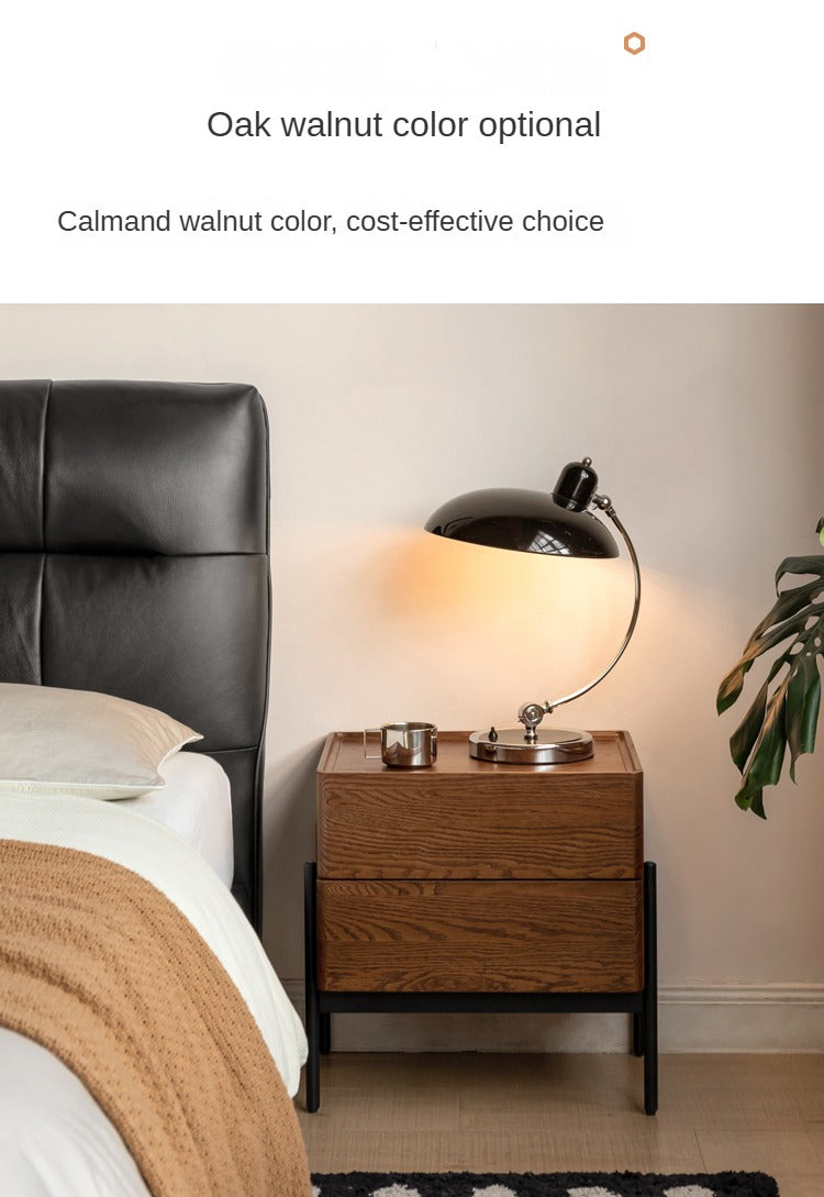 Black Walnut, Oak, South American Walnut Solid Wood Nightstand.