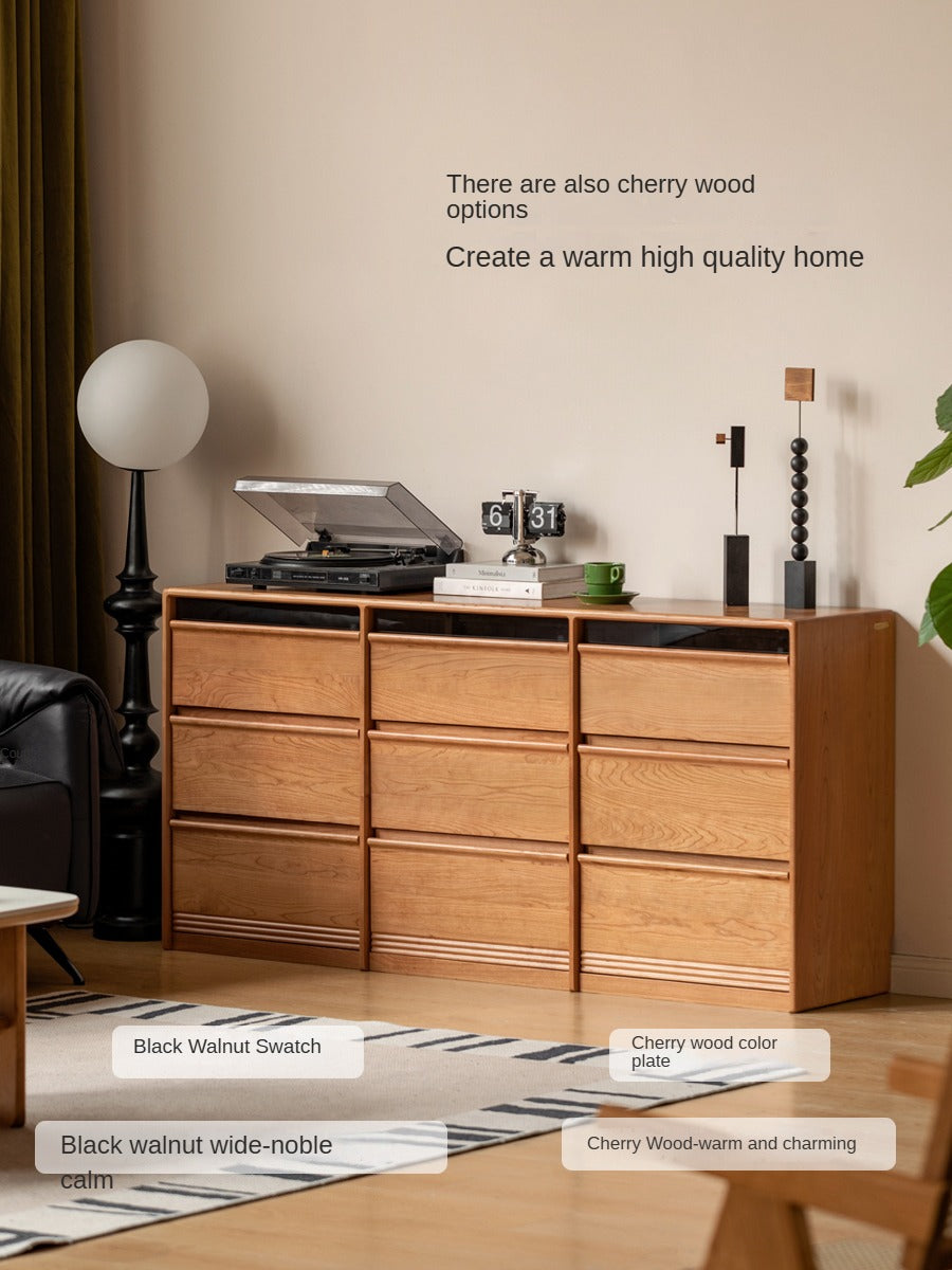 Black Walnut Solid Wood Chest Drawer.