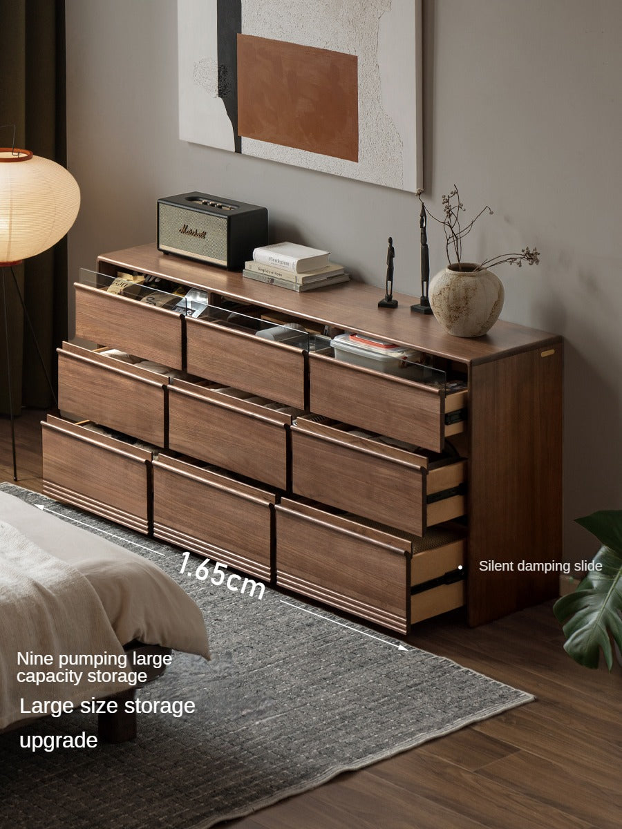 Black Walnut Solid Wood Chest Drawer.
