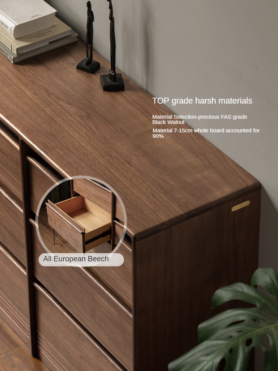 Black Walnut Solid Wood Chest Drawer.