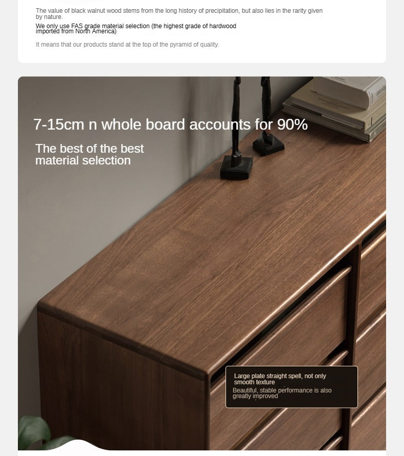 Black Walnut Solid Wood Chest Drawer.