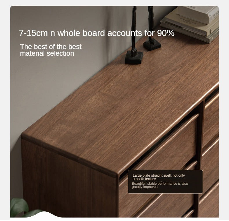 Black Walnut Solid Wood Chest Drawer.