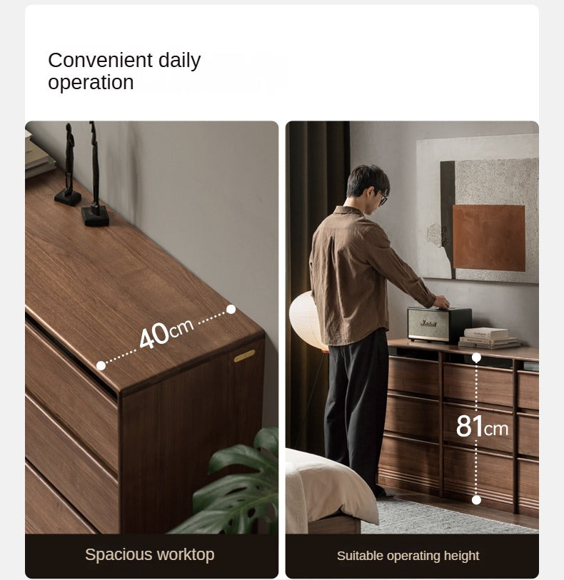 Black Walnut Solid Wood Chest Drawer.