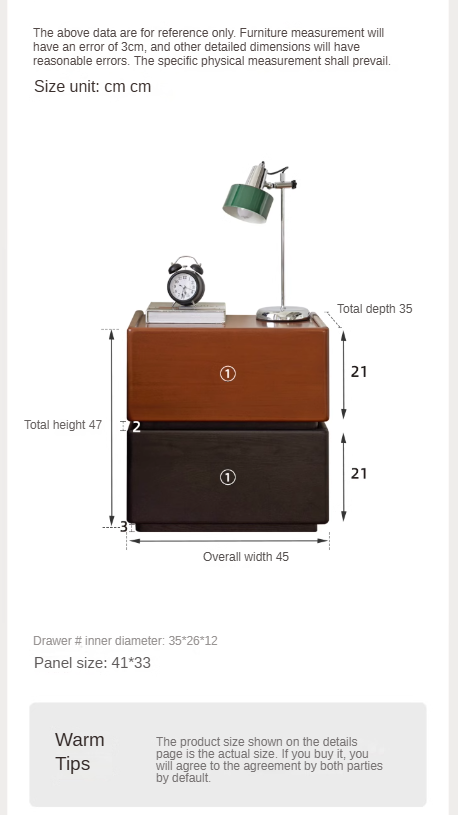 Ash, Poplar Solid Wood Nightstand