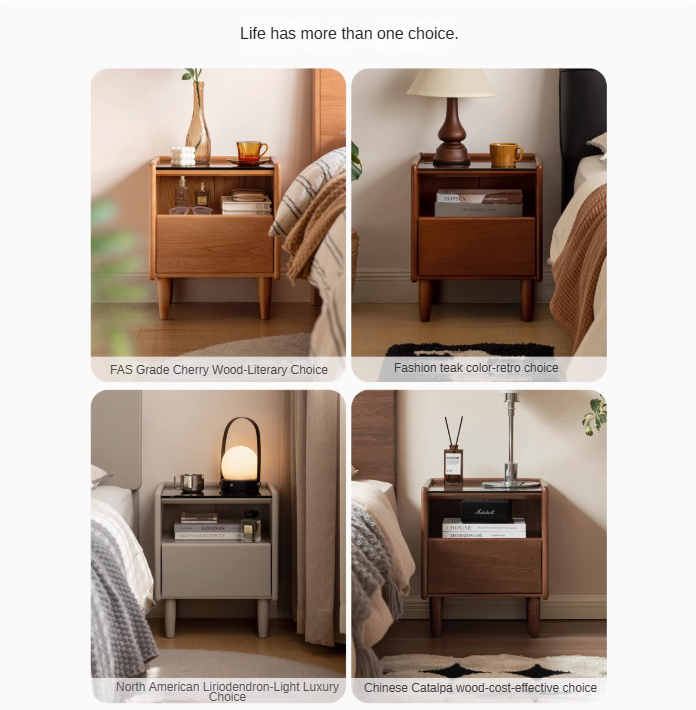 Black walnut, Caluswood Solid Wood Night Stand Glass Countertop