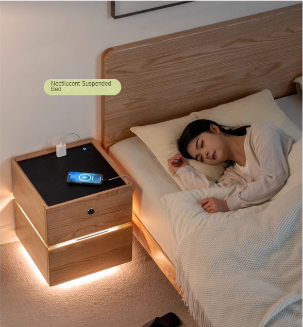 Ash, Oak, Sandalwood Multifunctional Nightstand