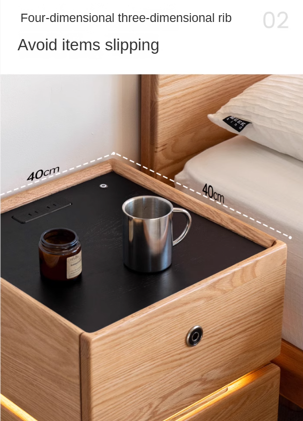 Ash, Oak, Sandalwood Multifunctional Nightstand