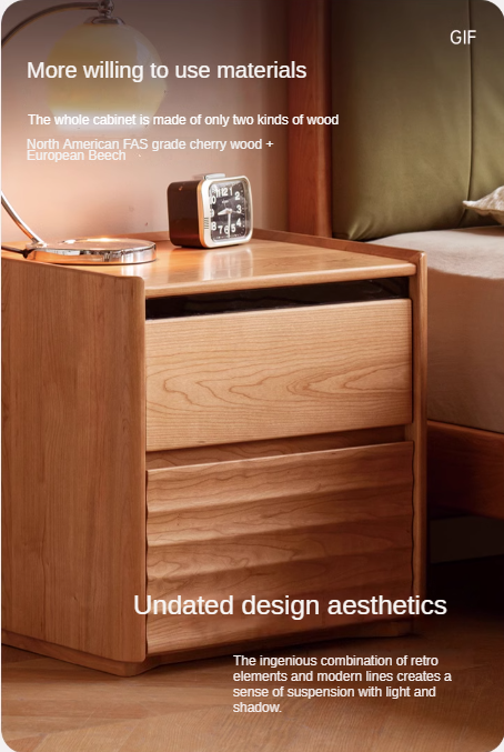 Cherry Wood Nightstand Lighted.