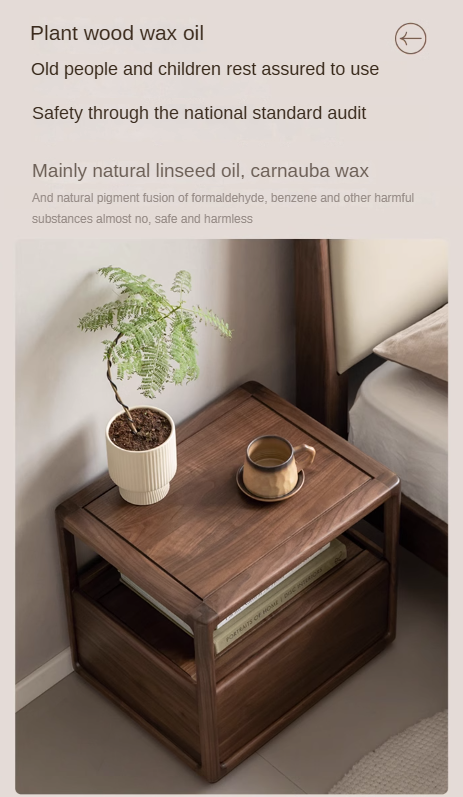 Black Walnut Solid Wood Locker Nightstand.
