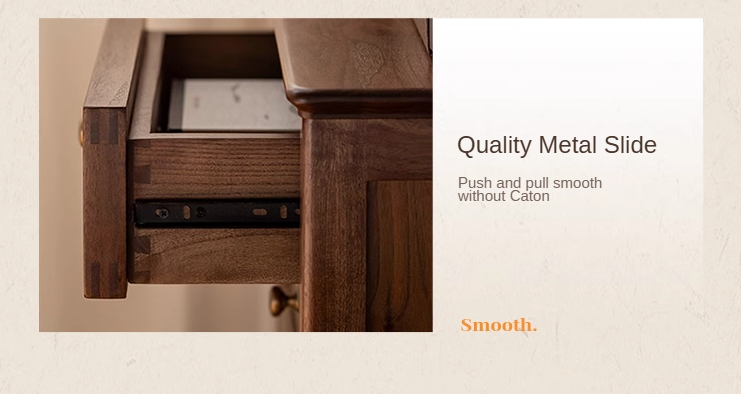 Black Walnut Solid Wood Nightstand.