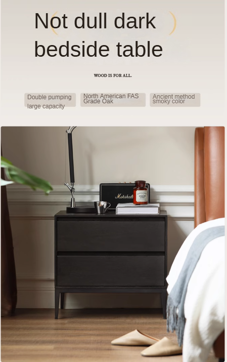 Genuine leather cowhide bed bedroom complete furniture light luxury style black.