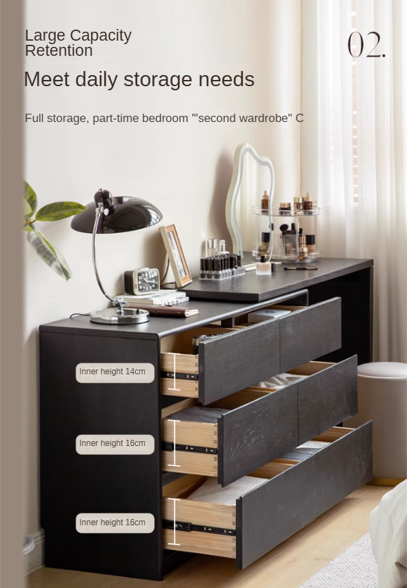 Genuine leather cowhide bed bedroom complete furniture light luxury style black.