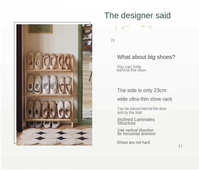Birch, Beech Solid Wood Multi-Layer Ultra-Thin Shoe Racks