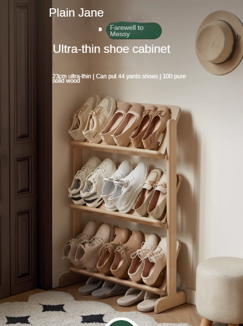 Birch, Beech Solid Wood Multi-Layer Ultra-Thin Shoe Racks