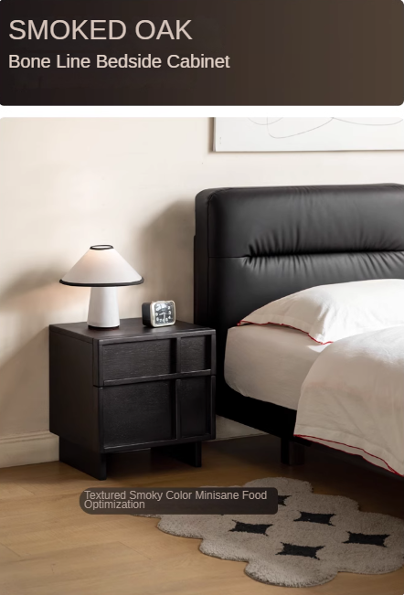 Black Walnut, Ash, Oak Solid Wood Storage Bedside Nightstand ,