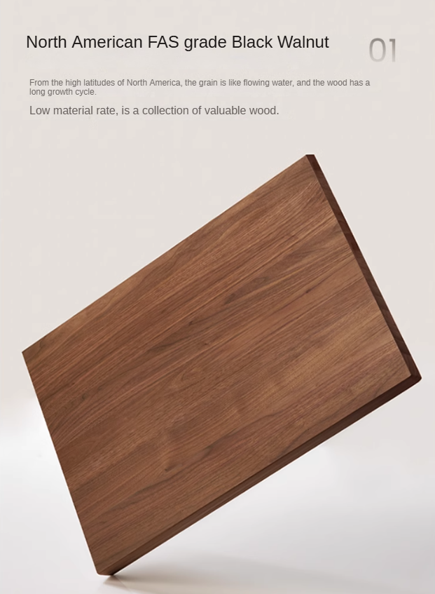 Sandalwood, Black Walnut Solid Wood Nightstand.