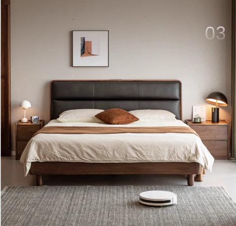 Sandalwood, Black Walnut Solid Wood Nightstand.