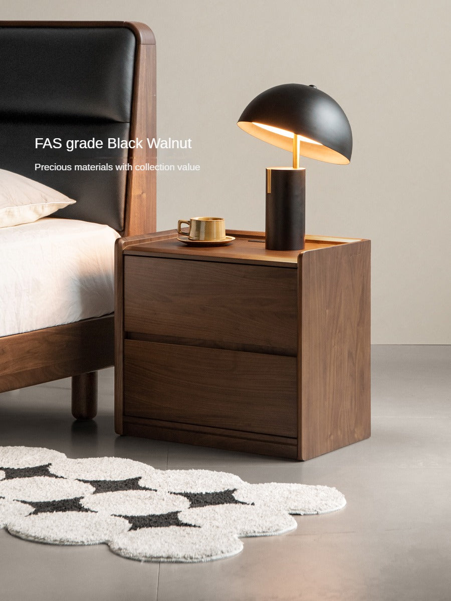 Sandalwood, Black Walnut Solid Wood Nightstand.