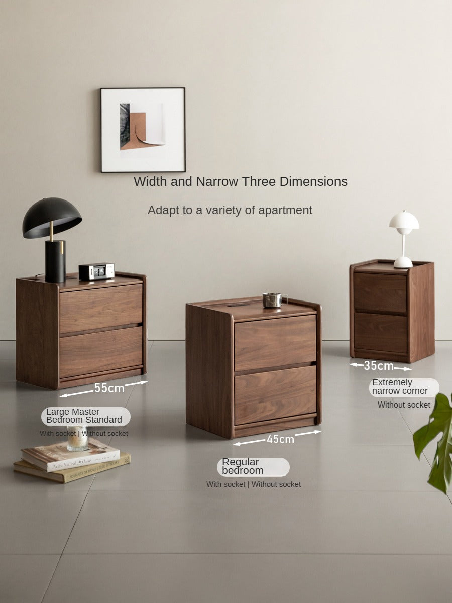 Sandalwood, Black Walnut Solid Wood Nightstand.
