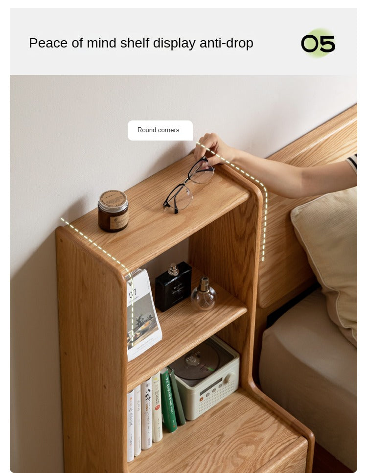 Oak Solid Wood Multifunctional High Section Nightstand)
