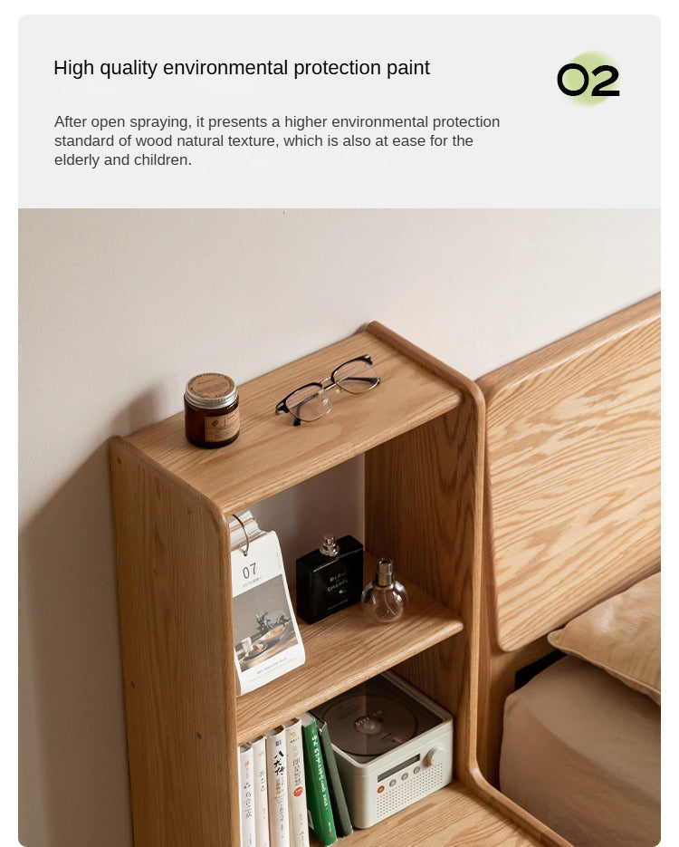 Oak Solid Wood Multifunctional High Section Nightstand)