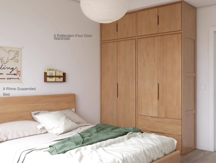 Oak, Ash Solid Wood Wardrobe.