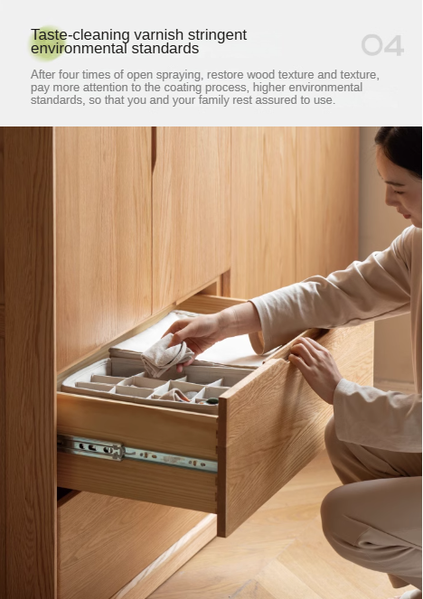 Oak, Ash Solid Wood Scandinavian Wardrobe.